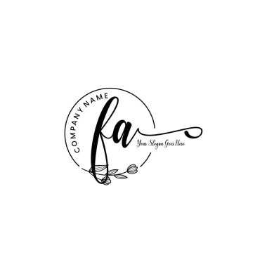 Botanik Elementli Zarif FA İlk Logo Tasarımı