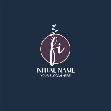 Botanik Elementli Zarif FI İlk Logo Tasarımı