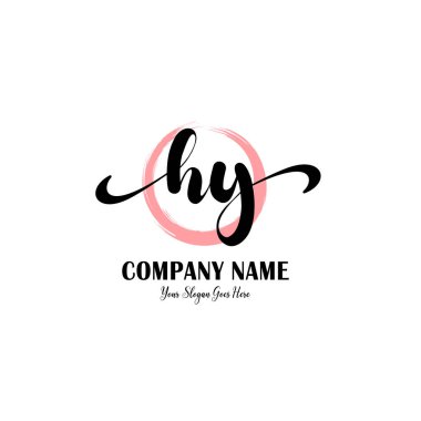 Butik Markalaşma İçin Zarif Baş harfli HY Harf Logoları