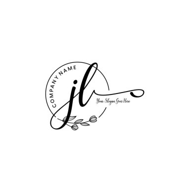 Botanik Elementli Zarif JL İlk Logo Tasarımı