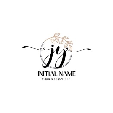 Botanik Elementli Zarif JY İlk Logo Tasarımı