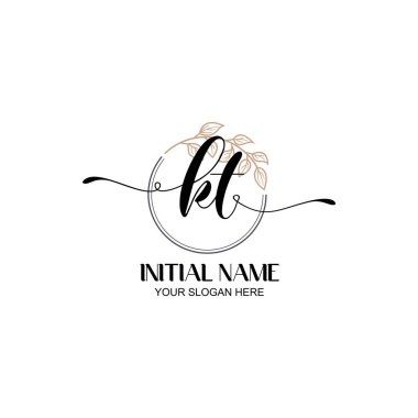 Botanik Elementli Zarif KT İlk Logo Tasarımı