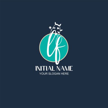 Botanik Elementli Zarif LF İlk Logo Tasarımı