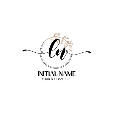 Botanik Elementli Zarif LN İlk Logo Tasarımı