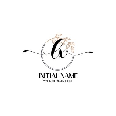 Botanik Elementli Zarif LX İlk Logo Tasarımı