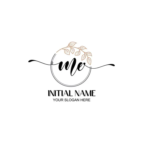 Botanik Elementli Zarif ME İlk Logo Tasarımı
