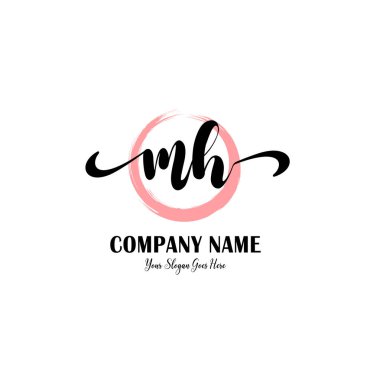 Butik Markalaşma İçin Zarif İlk MH Harf Logoları
