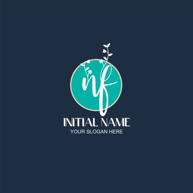Botanik Elementli Zarif NF İlk Logo Tasarımı