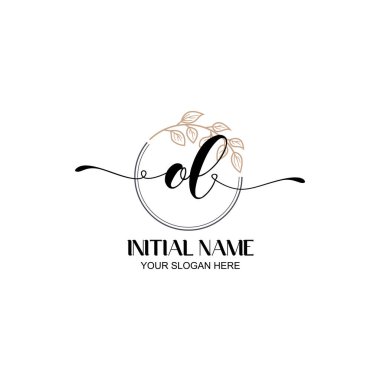 Botanik Elementli Zarif OL İlk Logo Tasarımı