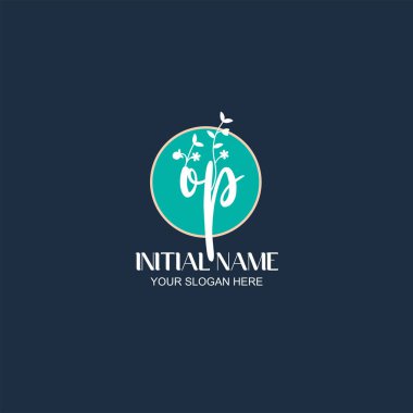 Botanik Elementleri ile Zarif OP İlk Logo Tasarımı