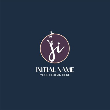 Botanik Elementli Zarif SI İlk Logo Tasarımı