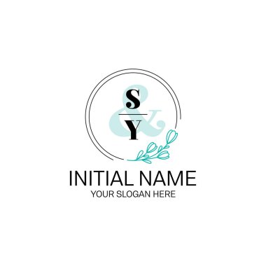 Butik Markalaşma İçin Zarif Baş harfli SY Harf Logoları