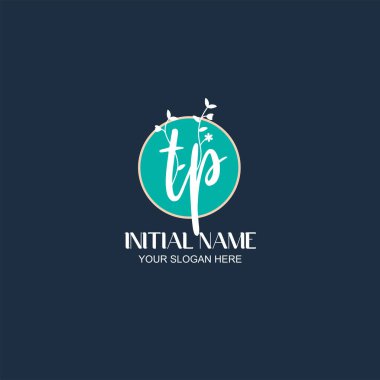 Botanik Elementli Zarif TP İlk Logo Tasarımı