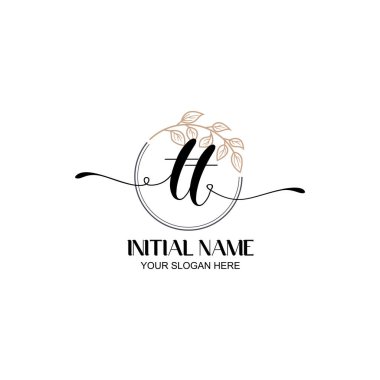 Botanik Elementli Zarif TT İlk Logo Tasarımı