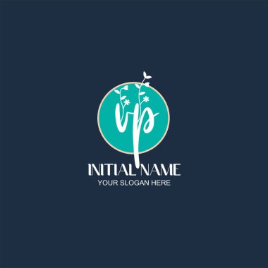 Botanik Elementleri ile Zarif VP İlk Logo Tasarımı