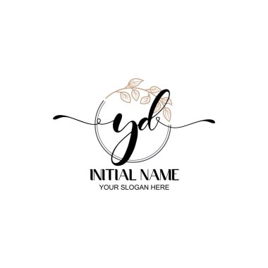 Botanik Elementli Zarif YD İlk Logo Tasarımı