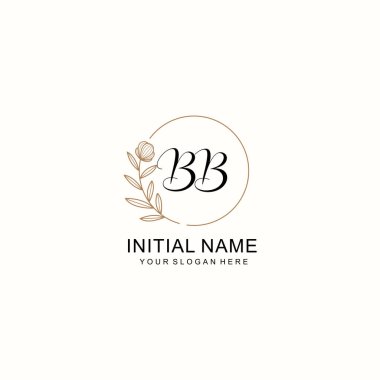 Zarif Çiçek Baş Logosu Tasarımı, BB Monogram Markalaştırma Konsepti