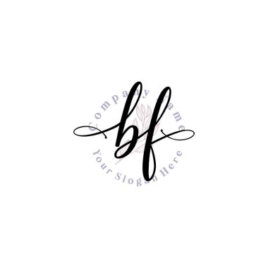 Baş harfleri BF olan Çiçek Monogram Logoları