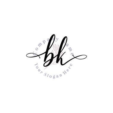 BK Baş harfli Çiçek Monogram Logoları