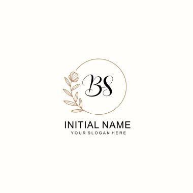 Zarif Çiçek Baş Logosu Tasarımı, BS Monogram Markalaştırma Konsepti