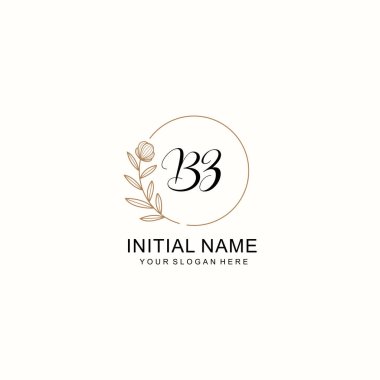 Zarif Çiçek Baş Logosu Tasarımı, BZ Monogram Markalaşma Konsepti