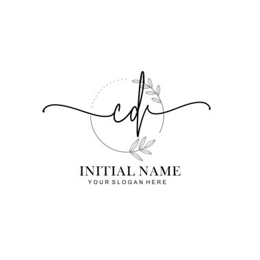 CD Baş harfli Çiçek Monogram Logoları