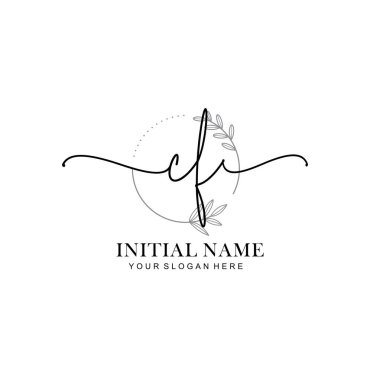 CF Baş harfli Çiçek Monogram Logoları