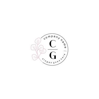 Zarif Çiçek Baş Logosu Tasarımı, CG Monogram Markalaşma Konsepti