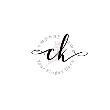 CK Baş harfli Çiçek Monogram Logoları