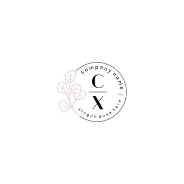 Zarif Çiçek Baş Logosu Tasarımı, CX Monogram Markalaşma Konsepti