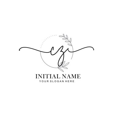 CZ Baş harfli Çiçek Monogram Logoları