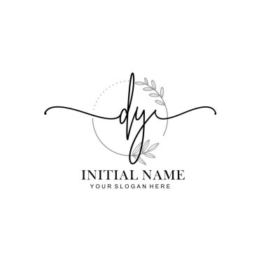 DY harfli Çiçek Monogram Logoları