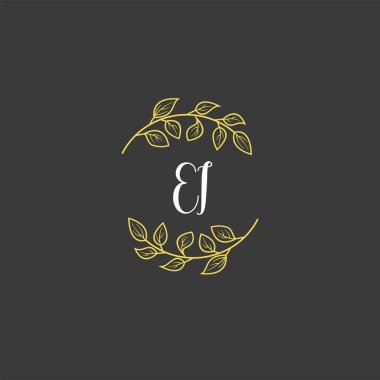 Baş harfi El olan Botanik Monogram Logoları