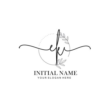 EK Baş harfli Çiçek Monogram Logoları