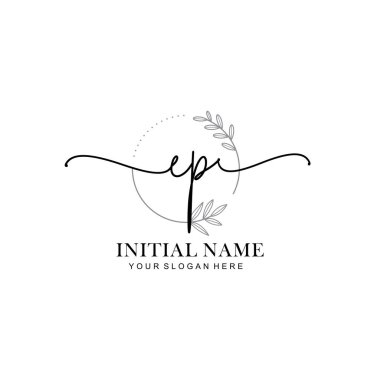 Baş harfleri AP olan Çiçek Monogram Logoları