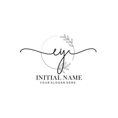 EY Baş harfli Çiçek Monogram Logoları