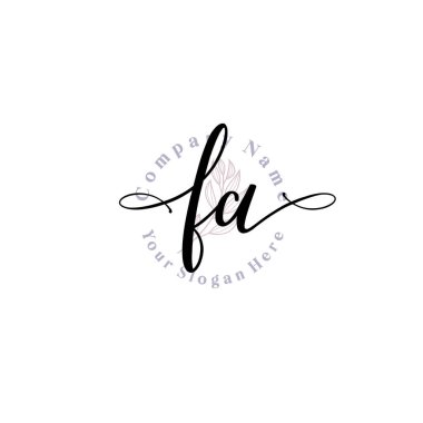 FA Baş harfli Çiçek Monogram Logoları