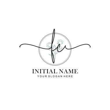 FC Baş harfli Çiçek Monogram Logoları