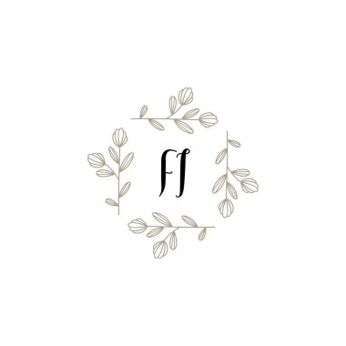 Baş harfli botanik monogram logoları