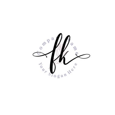 FK Baş harfli Çiçek Monogram Logoları