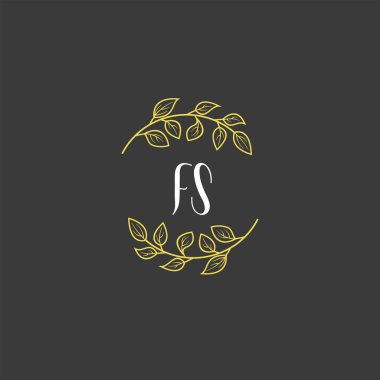 Baş harfleri FS olan Botanik Monogram Logoları