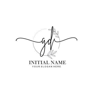 GD Baş harfli Çiçek Monogram Logoları