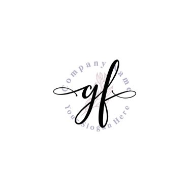 GF Baş harfli Çiçek Monogram Logoları