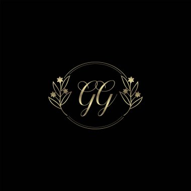 Zarif Çiçek Baş Logosu Tasarımı, GG Monogram Markalaştırma Konsepti