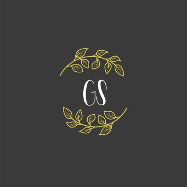 Baş harfi GS olan Botanik Monogram Logoları