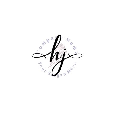 HJ harfli Çiçek Monogram Logoları