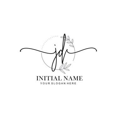 JD harfli Çiçek Monogram Logoları