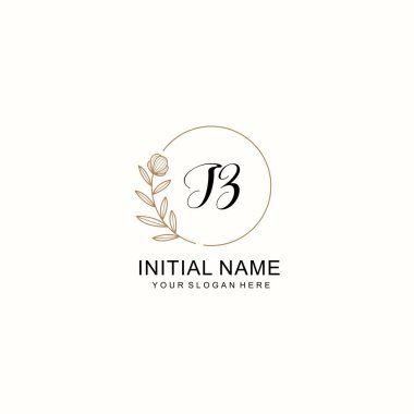 Zarif Çiçek Baş Logosu Tasarımı, JZ Monogram Markalaştırma Konsepti
