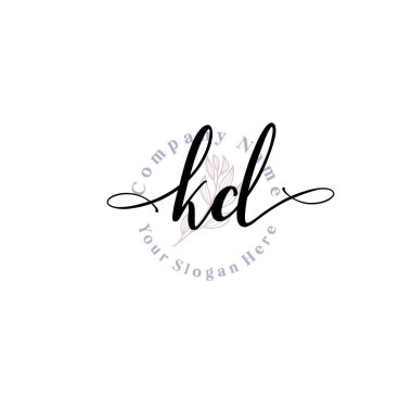 KD Baş harfli Çiçek Monogram Logoları