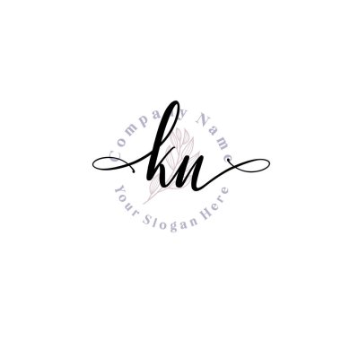 KN Baş harfli Çiçek Monogram Logoları